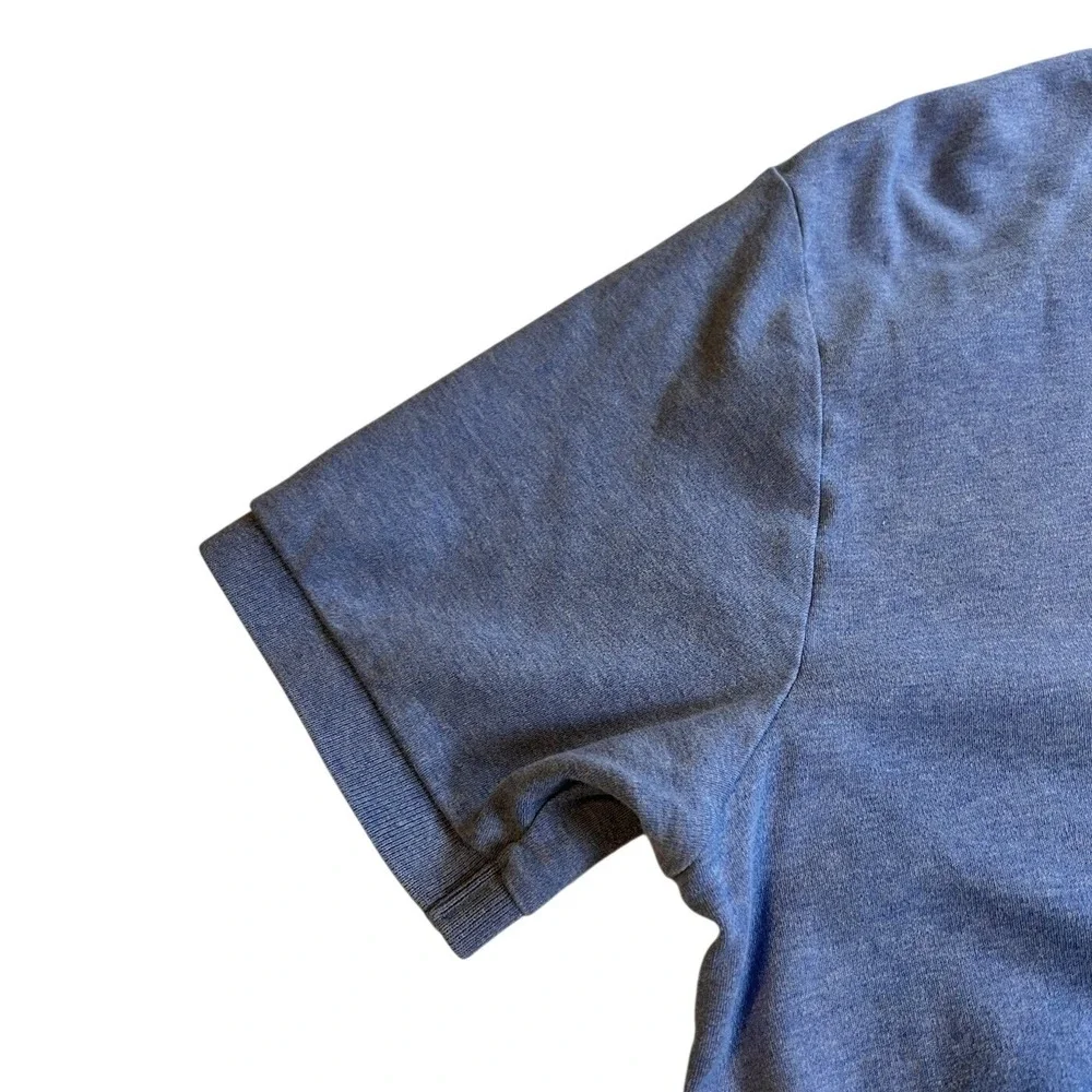 Polo Ralph Lauren Mens XL‎ Heathered Blue Short Sleeve Polo Shirt Yellow Pony